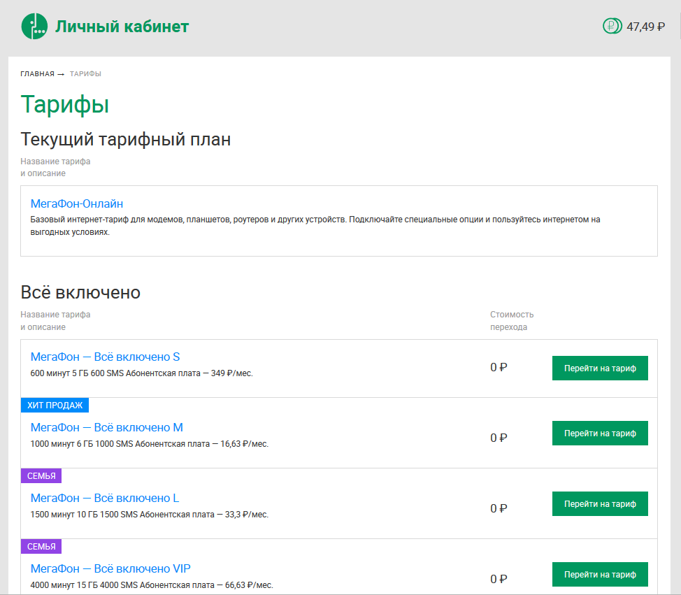 Как на мегафон проверить тарифный план на